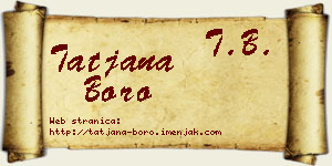 Tatjana Boro vizit kartica